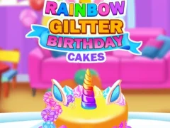 Cluiche Rainbow Glitter Birthday Cakes ar líne