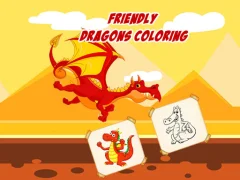 Cluiche Friendly Dragons Coloring ar líne