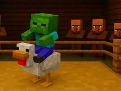 Cluiche Chicken Jockey hidden lava chicken ar líne