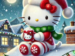 Cluiche Hello Kitty Christmas Puzzle ar líne
