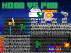 Cluiche Noob vs Pro Armageddon ar líne