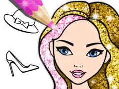 Cluiche Fashion Coloring Book Glitter ar líne
