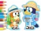 Cluiche Coloring Book: Bluey Camping ar líne