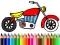 Cluiche Back To School: Motorbike Coloring ar líne