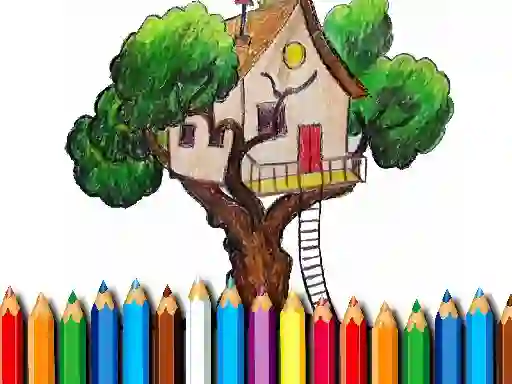 Cluiche Tree House Coloring Book ar líne