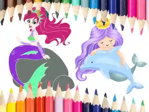 Cluiche Mermaid Coloring Book ar líne