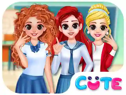 Cluiche BFF Princess Back To School ar líne
