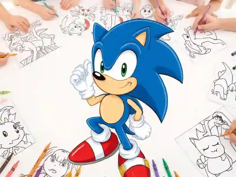 Cluiche Sonic Coloring ar líne