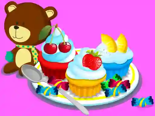Cluiche Cooking Colorful Cupcakes ar líne