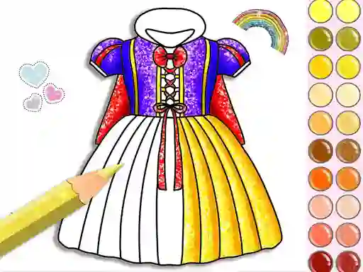 Cluiche Princess Glitter Coloring ar líne