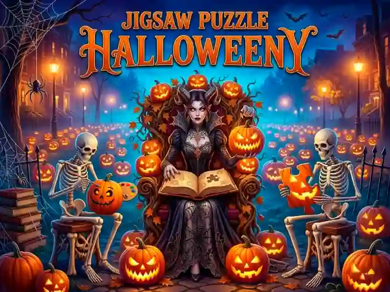 Cluiche Jigsaw Puzzle Halloweeny ar líne