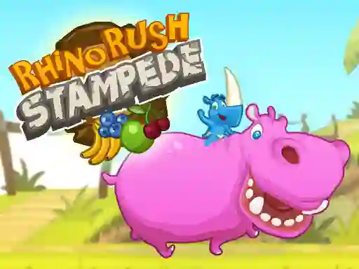 Cluiche Rhino Rush Stampede ar líne