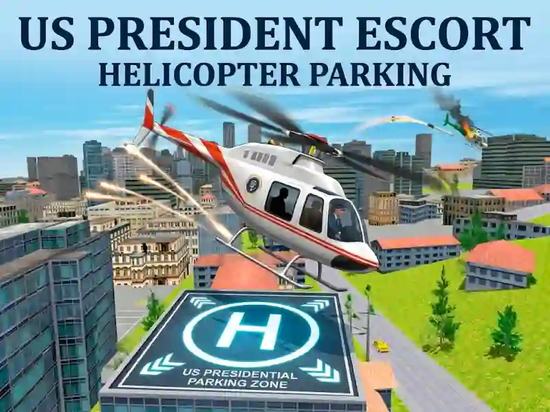 Cluiche US President Escort Helicopter Parking ar líne