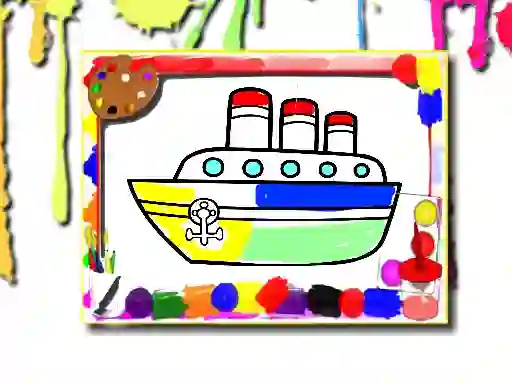 Cluiche Boats Coloring Book ar líne