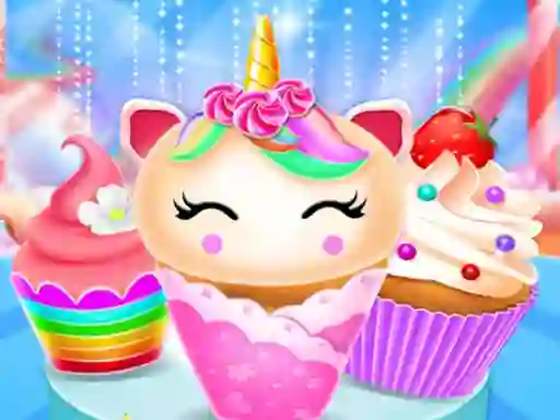Cluiche Unicorn Mermaid Cupcake Cooking Design ar líne