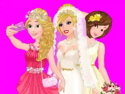 Cluiche Barbie's Wedding Selfie With Princesses ar líne