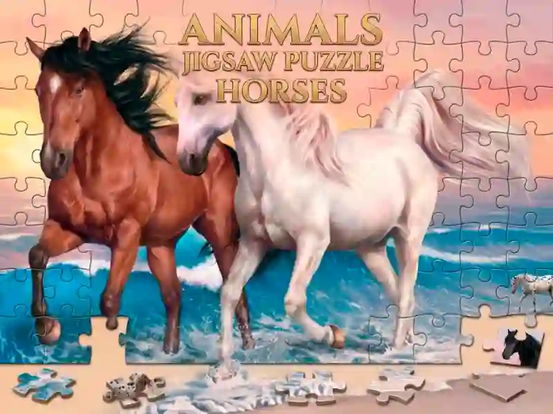 Cluiche Animals Jigsaw Puzzle Horses ar líne