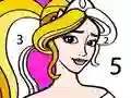 Cluiche Princess Coloring By Number ar líne
