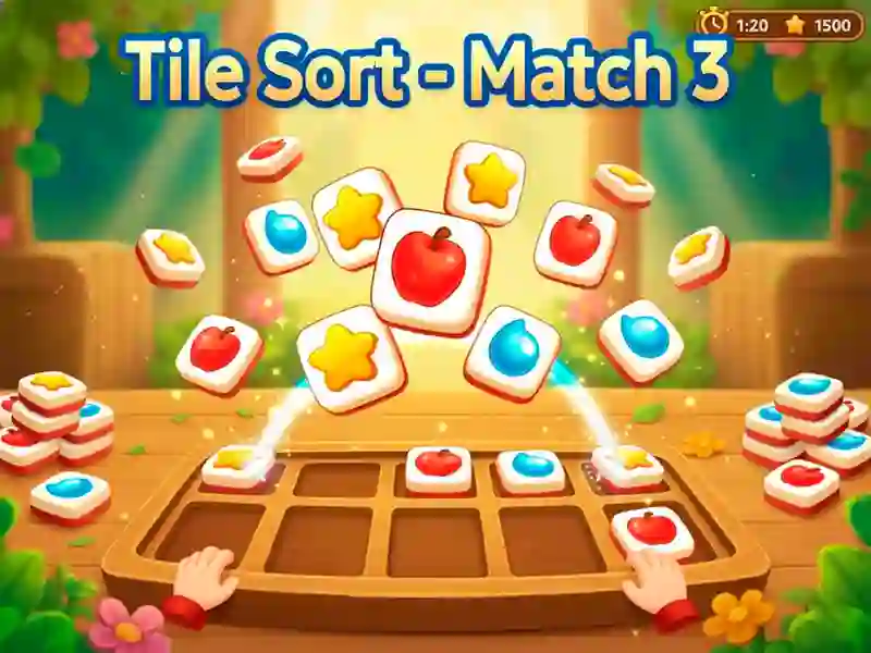 Cluiche Tile Sort - Match 3 ar líne