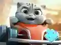 Cluiche Jigsaw Puzzle: Cat Racing Driver ar líne