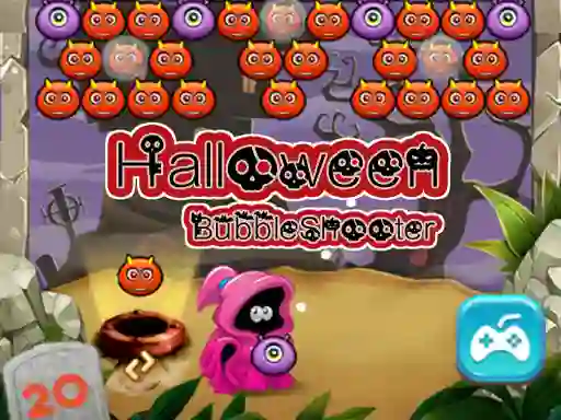 Cluiche Halloween Bubble Shooter ar líne