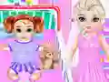 Cluiche Little Elsa Caring Day ar líne