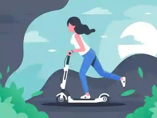 Cluiche Electric scooter rides jigsaw ar líne