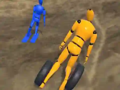 Cluiche Ragdoll Racing: Extreme Downhill ar líne