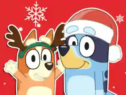 Cluiche Jigsaw Puzzle: Bluey Christmas Gift ar líne