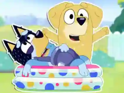 Cluiche Jigsaw Puzzle: Bluey Dad Baby ar líne