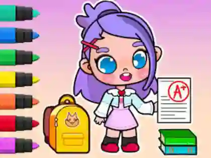Cluiche Coloring Book: Avatar School Day ar líne