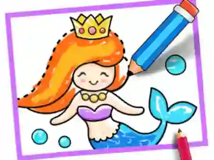 Cluiche Toddler Drawing: Mermaid ar líne