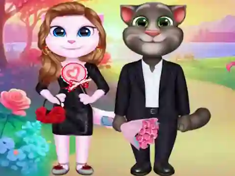 Cluiche Kitty Couple Lovely Valentine ar líne