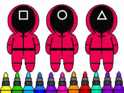 Cluiche Coloring Book: Squid Game Mask ar líne
