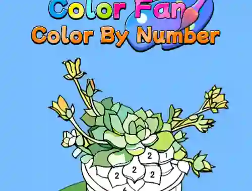 Cluiche Color Fan Color By Number ar líne