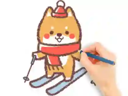 Cluiche Coloring Book: Skiing Puppy ar líne