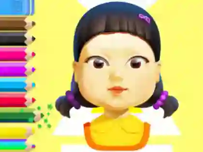 Cluiche Coloring Book: Squid Game Doll ar líne