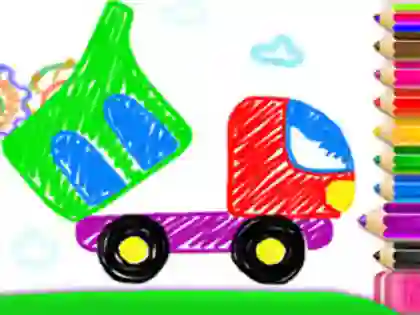 Cluiche Toddler Drawing: Tanker Truck ar líne