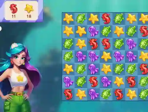 Cluiche Underwater Adventures: Match 3 ar líne