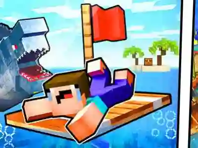 Cluiche Noob Raft: Ocean Survival ar líne