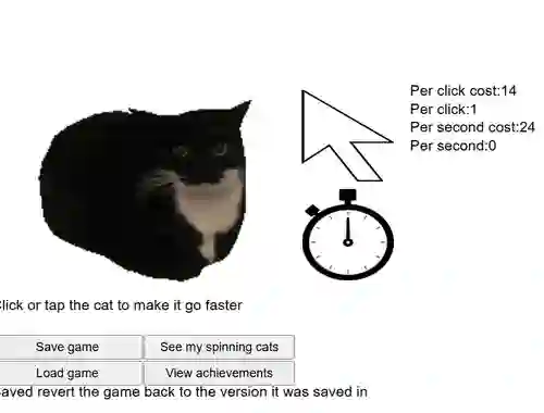 Cluiche Spinning Cat Clicker ar líne