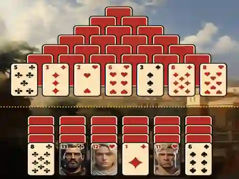Cluiche Pyramid Solitaire Ancient Rome ar líne