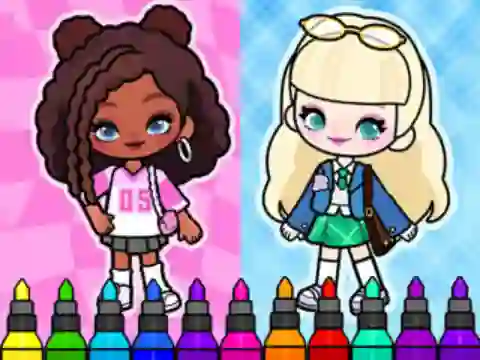 Cluiche Coloring Book: Aha World Sporty Girl ar líne