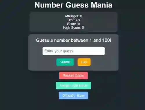 Cluiche Number Guess Mania ar líne