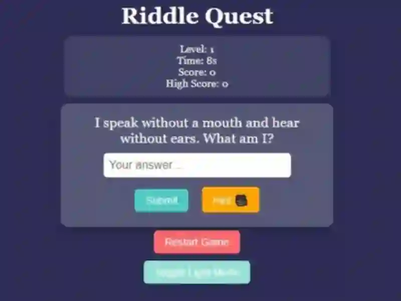 Cluiche Riddle Quest Brain Teaser ar líne