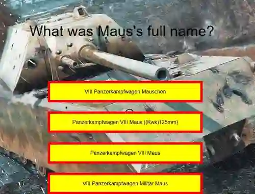 Cluiche Tank Quiz: Maus ar líne