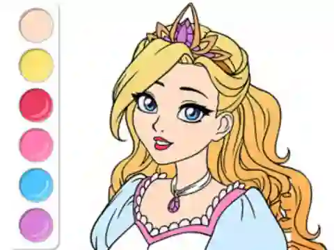 Cluiche Coloring Book: Princess Prom Dress ar líne