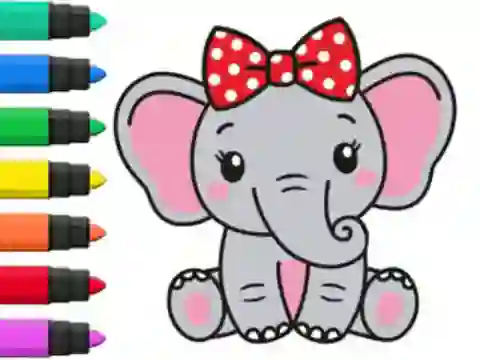 Cluiche Coloring Book: Elephant ar líne