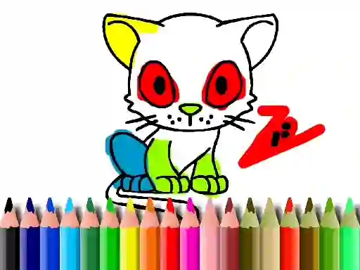 Cluiche Back To School: Cat Coloring ar líne