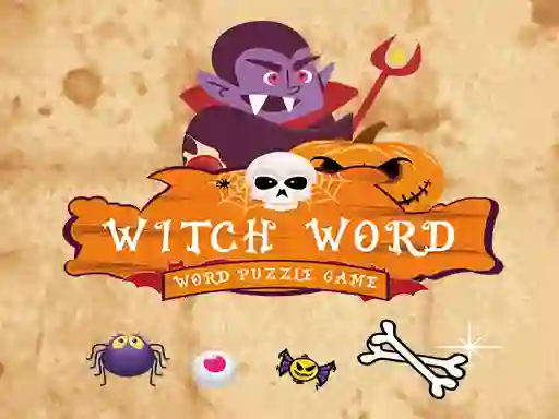 Cluiche Witch Word Halloween Puzzel Game ar líne